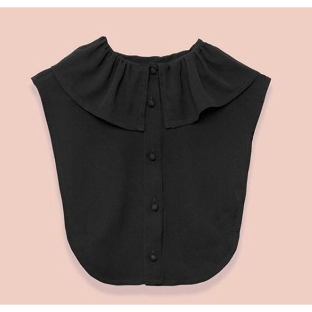 LE COU DICKEY MIETTE IN BLACK SIIK RUFFLE COLLAR SILK XS/S